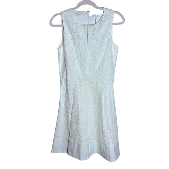 Calvin Klein Dresses & Skirts - Calvin Klein NWT White Eyelet A-Line Dress • Summer / Bridal / Garden Party • Si